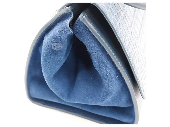 Céline Borsa Trio Celine in pelle e camoscio blu - vista 9