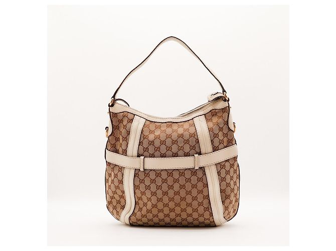 Borsa Hobo Gucci in tela monogram Marrone Beige - vista 3