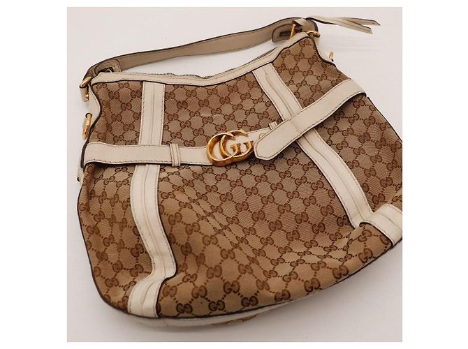 Borsa Hobo Gucci in tela monogram Marrone Beige - vista 6