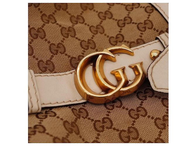 Borsa Hobo Gucci in tela monogram Marrone Beige - vista 7