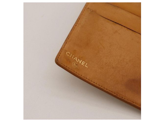 Cartera bi-fold Chanel en piel caviar marrón Castaño - vista 7