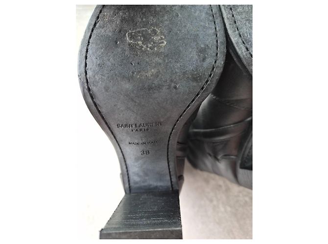 Autre Marque Saint Laurent Kate Lederstiefeletten Schwarz - Ansicht 10