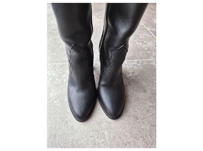 Autre Marque Saint Laurent Kate Lederstiefeletten Schwarz - Ansicht 3