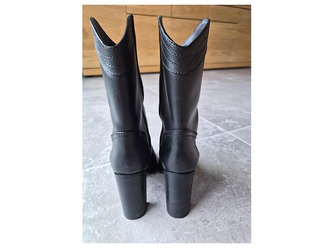 Autre Marque Saint Laurent Kate Lederstiefeletten Schwarz - Ansicht 7