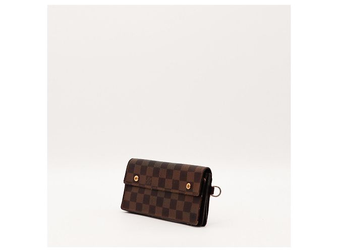 Cartera Sarah Louis Vuitton en lona Damier Ebene Castaño - vista 3