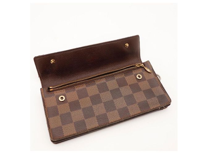 Cartera Sarah Louis Vuitton en lona Damier Ebene Castaño - vista 6