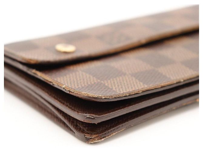 Cartera Sarah Louis Vuitton en lona Damier Ebene Castaño - vista 8
