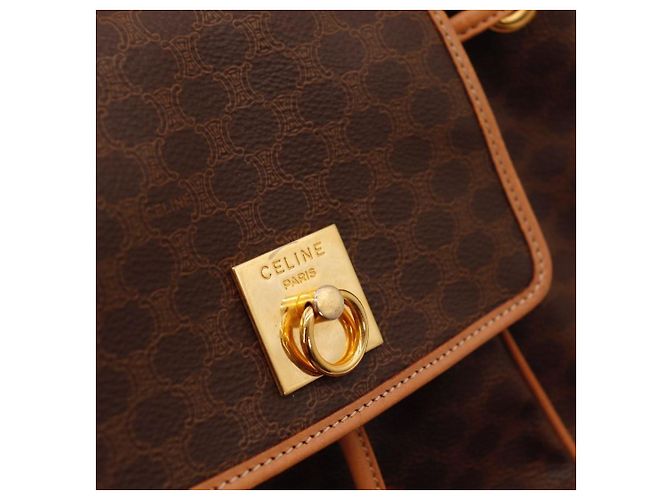 Céline Sac à dos Celine Triomphe Canvas Marron - vue 7