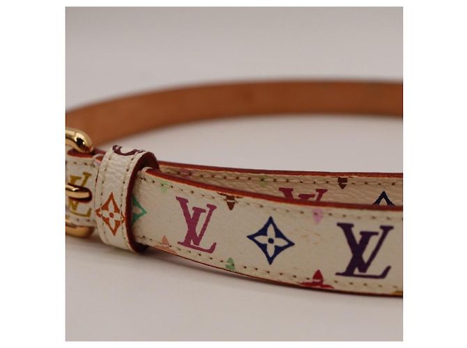 Cintura Louis Vuitton Monogram Multicolore Bianco D'oro - vista 5