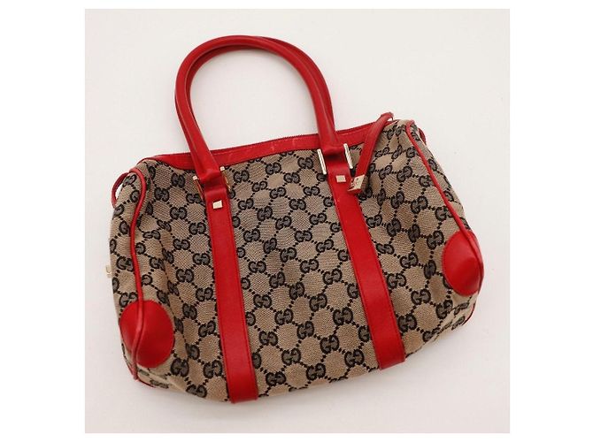 Bolso Boston Monogram Gucci Roja Beige - vista 6