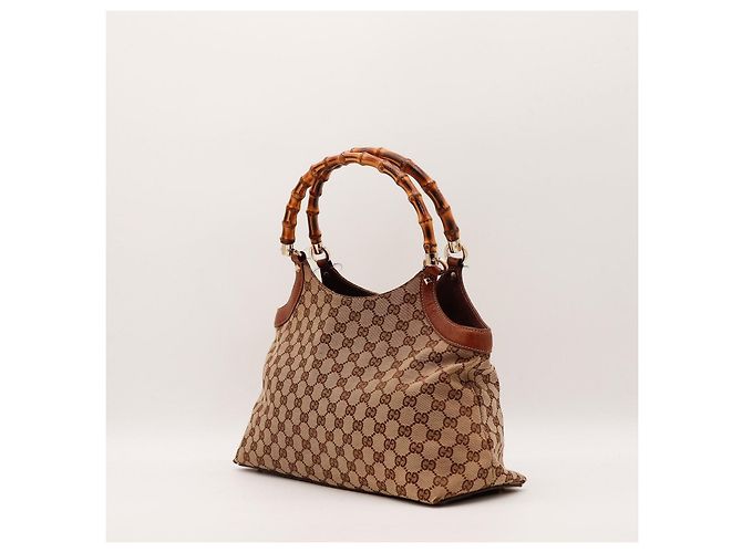 Bamboo Sac à main Gucci Monogram avec anse en bambou Marron Monogramme - vue 2