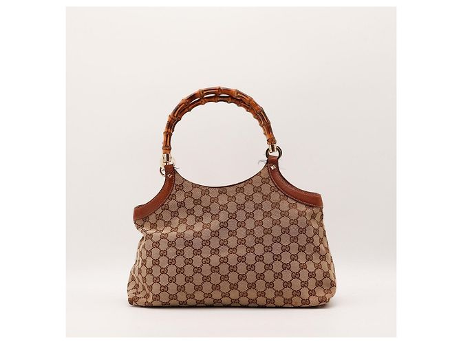 Bamboo Sac à main Gucci Monogram avec anse en bambou Marron Monogramme - vue 3