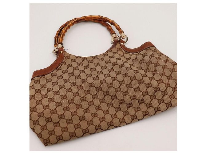 Bamboo Sac à main Gucci Monogram avec anse en bambou Marron Monogramme - vue 6