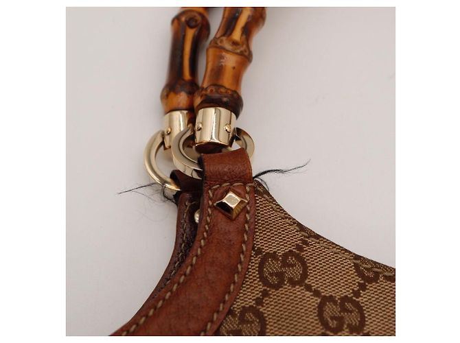Bamboo Sac à main Gucci Monogram avec anse en bambou Marron Monogramme - vue 7