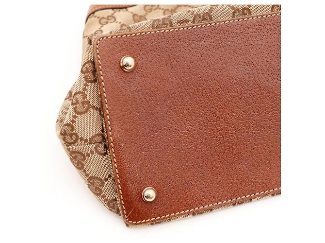 Bamboo Sac à main Gucci Monogram avec anse en bambou Marron Monogramme - vue 9