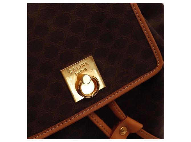 Céline Mochila Celine Triomphe Canvas Marrom - vista 7