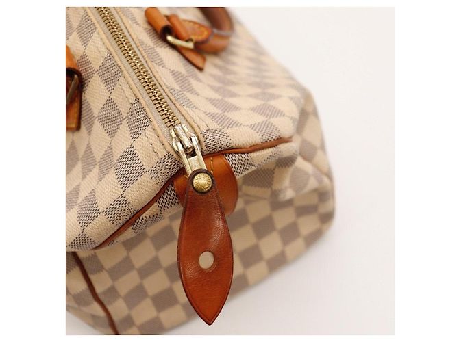 Borsa a mano Louis Vuitton Speedy 30 Damier Azur Canvas Blu Beige - vista 11