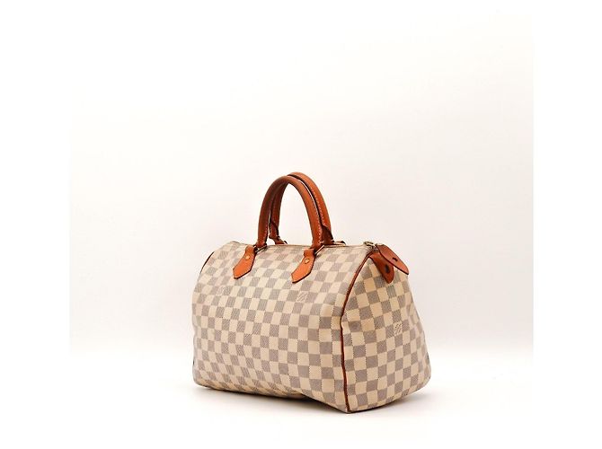 Borsa a mano Louis Vuitton Speedy 30 Damier Azur Canvas Blu Beige - vista 2