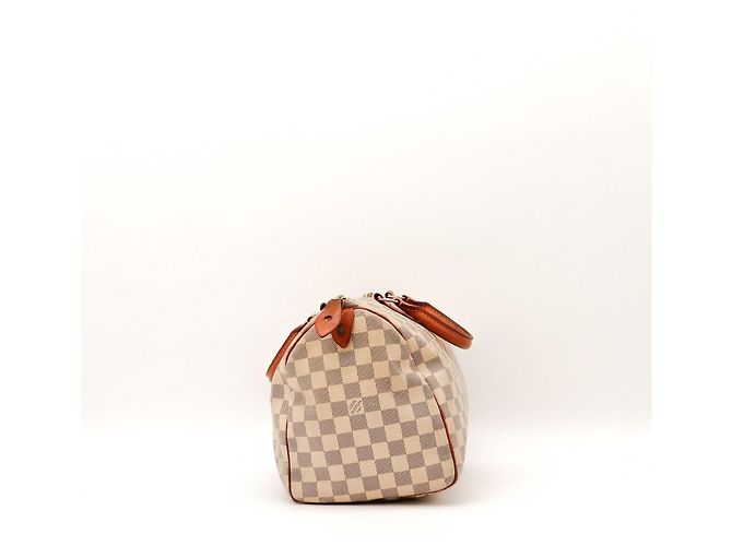 Borsa a mano Louis Vuitton Speedy 30 Damier Azur Canvas Blu Beige - vista 3