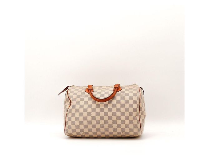 Borsa a mano Louis Vuitton Speedy 30 Damier Azur Canvas Blu Beige - vista 4