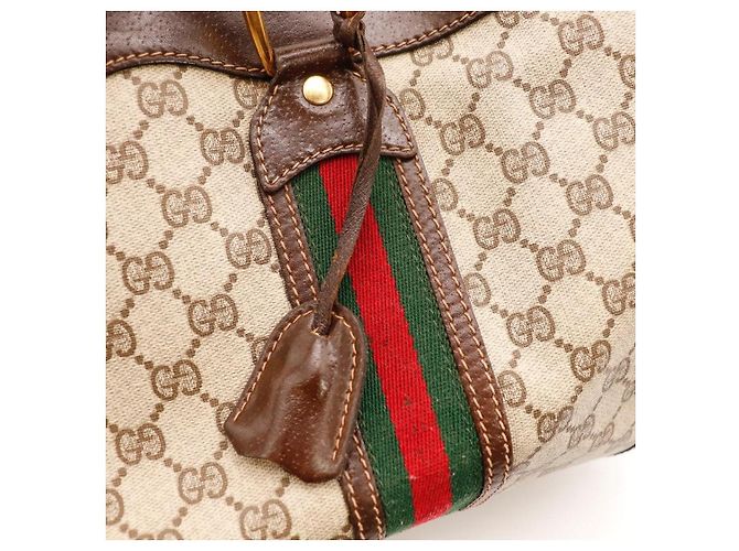 Bolso Boston Monogram Gucci Castaño Roja Verde Monograma - vista 6