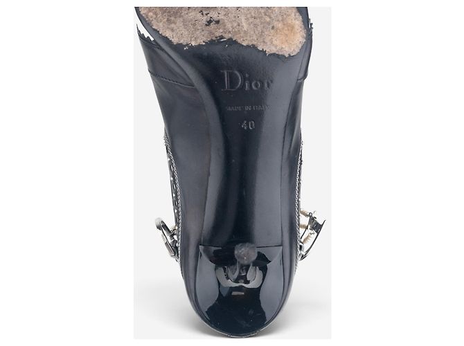 Botines de tacón Chelsea Dior by Galliano SS04 ‘D´Trick’ con banda de perlas Negro - vista 12