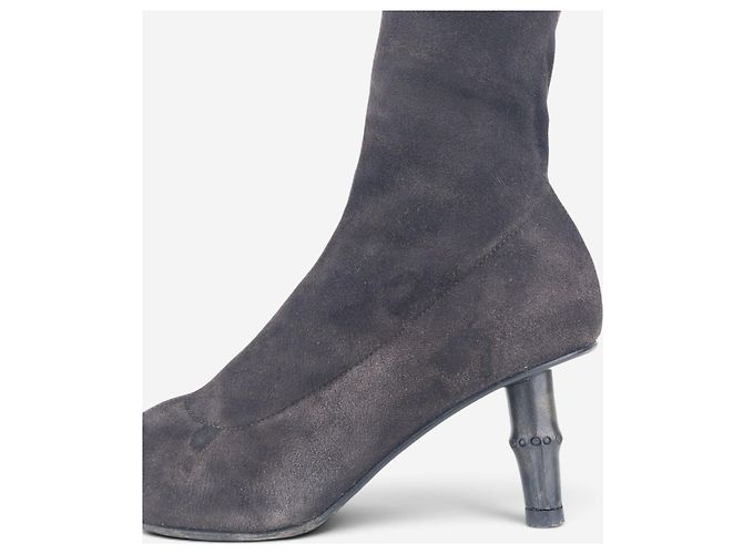 Bamboo Botines de ante con tacón de bambú Gucci by Tom Ford SS02 Castaño - vista 7