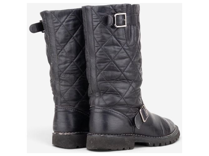 Botas Moto Biker Acolchoadas Chanel by Karl Lagerfeld 2010s Preto - vista 2