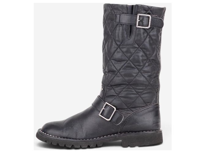 Botas Moto Biker Acolchoadas Chanel by Karl Lagerfeld 2010s Preto - vista 3