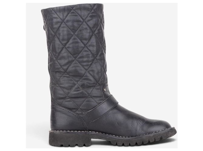 Botas Moto Biker Acolchoadas Chanel by Karl Lagerfeld 2010s Preto - vista 4