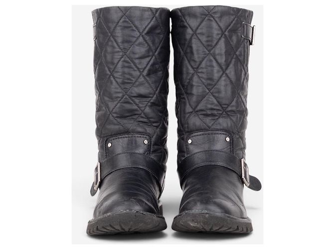 Botas Moto Biker Acolchoadas Chanel by Karl Lagerfeld 2010s Preto - vista 5