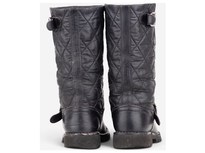 Botas Moto Biker Acolchoadas Chanel by Karl Lagerfeld 2010s Preto - vista 6
