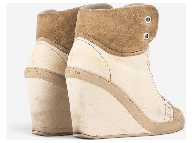 Louis Vuitton by Marc Jacobs 2010s Batignolles Monogram Wedge Sneaker Heels Beige - Ansicht 2