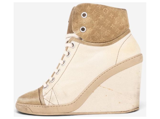 Louis Vuitton by Marc Jacobs 2010s Batignolles Monogram Wedge Sneaker Heels Beige - Ansicht 3
