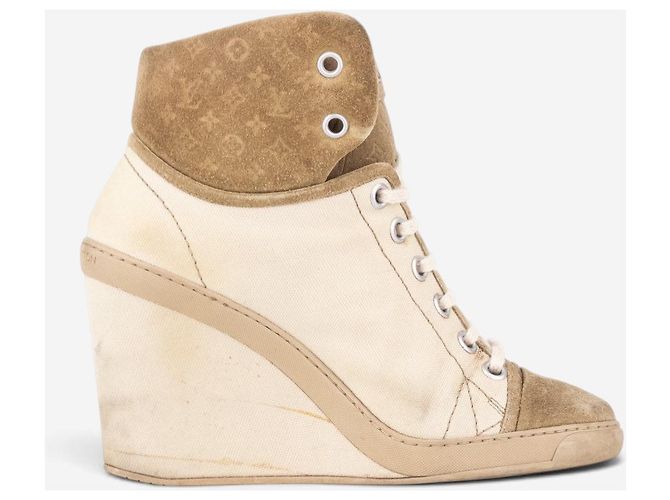 Louis Vuitton by Marc Jacobs 2010s Batignolles Monogram Wedge Sneaker Heels Beige - Ansicht 4