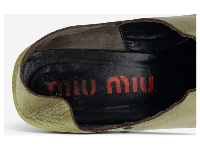 Mules Loafer Western con punta quadrata Miu Miu anni 2000 Verde - vista 5