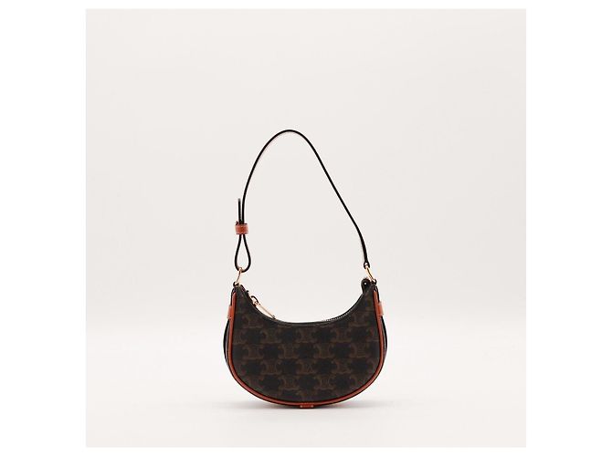 Céline Borsa Ava Triomphe in tela Triomphe e pelle di vitello Marrone - vista 3