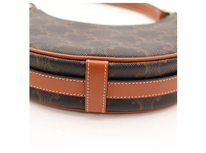Céline Borsa Ava Triomphe in tela Triomphe e pelle di vitello Marrone - vista 7