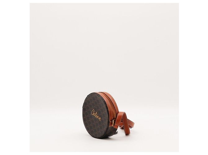 Céline Celine Triomphe Canvas Runde Tasche Braun Monogramm - Ansicht 2