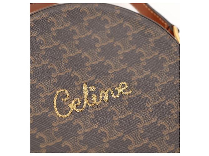 Céline Celine Triomphe Canvas Runde Tasche Braun Monogramm - Ansicht 7