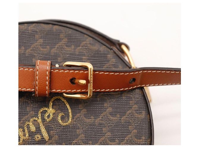 Céline Celine Triomphe Canvas Runde Tasche Braun Monogramm - Ansicht 9