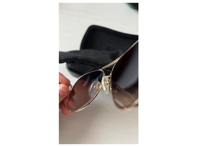 Gafas de sol Aviador Chanel Doradas y Negras Negro Dorado - vista 5