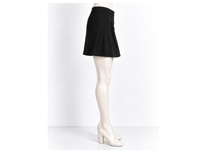 Miu Miu Minifalda línea A de lana negra Negro - vista 3