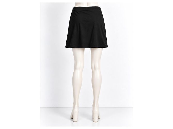 Miu Miu Minifalda línea A de lana negra Negro - vista 4