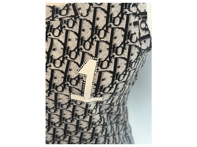 Canotta Christian Dior Monogramme Oblique Nero Bianco - vista 8