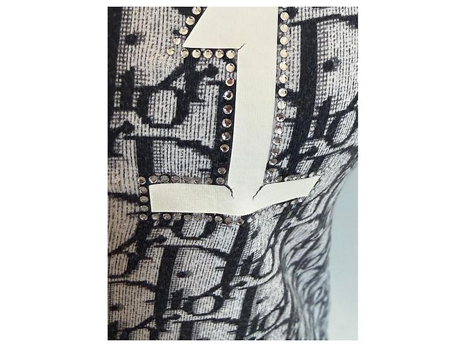 Canotta Christian Dior Monogramme Oblique Nero Bianco - vista 9
