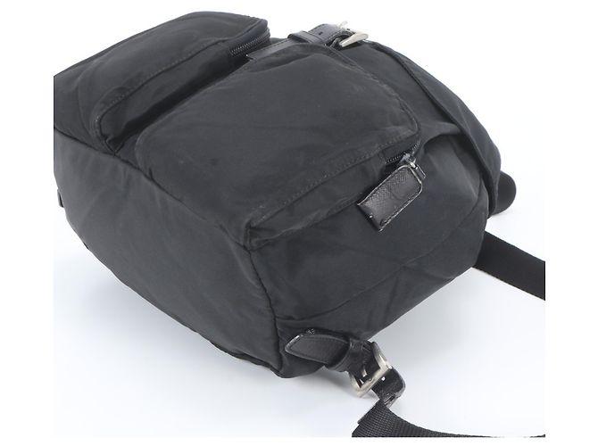 Zaino Prada in nylon Tessuto con logo triangolare in pelle Nero - vista 4