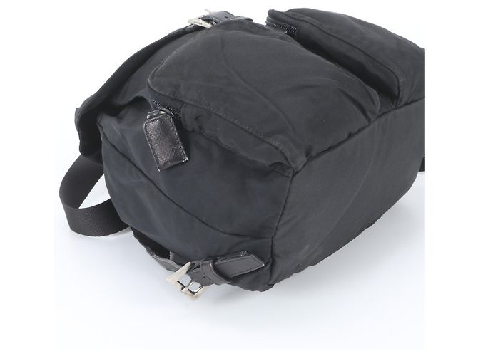 Zaino Prada in nylon Tessuto con logo triangolare in pelle Nero - vista 5