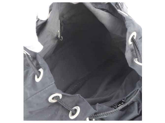 Zaino Prada in nylon Tessuto con logo triangolare in pelle Nero - vista 7