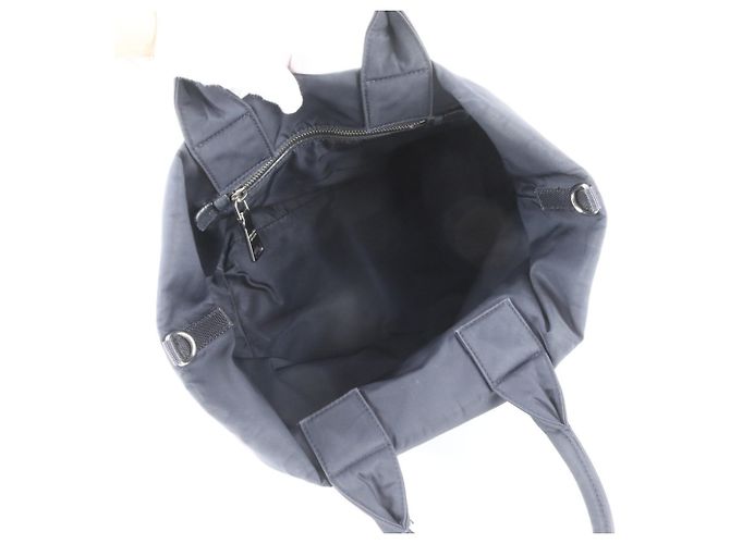 Prada Reversible 2-Way Tote Bag Black Navy blue - view 8